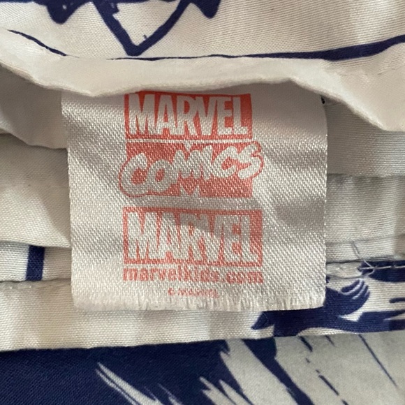 Marvel Kids Comic Characters blue white Asgard twin fitted & flat sheet - Picture 3 of 11